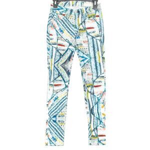 Rag & Bone Womens Jeans Legging Jegging Surf Knit Boho Abstract Art Size 24 GJ
